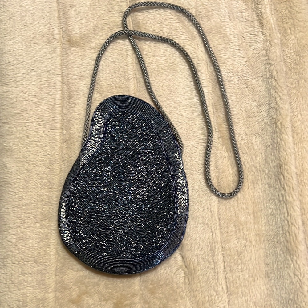 Beautiful vintage, beaded bag and gray